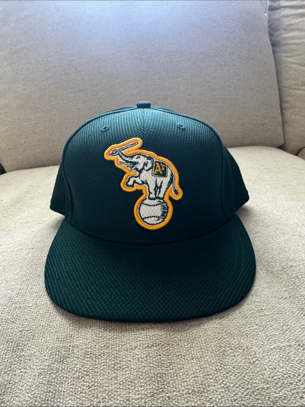 Oakland A's Green Elephant Logo Snapback Hat 7 1/4